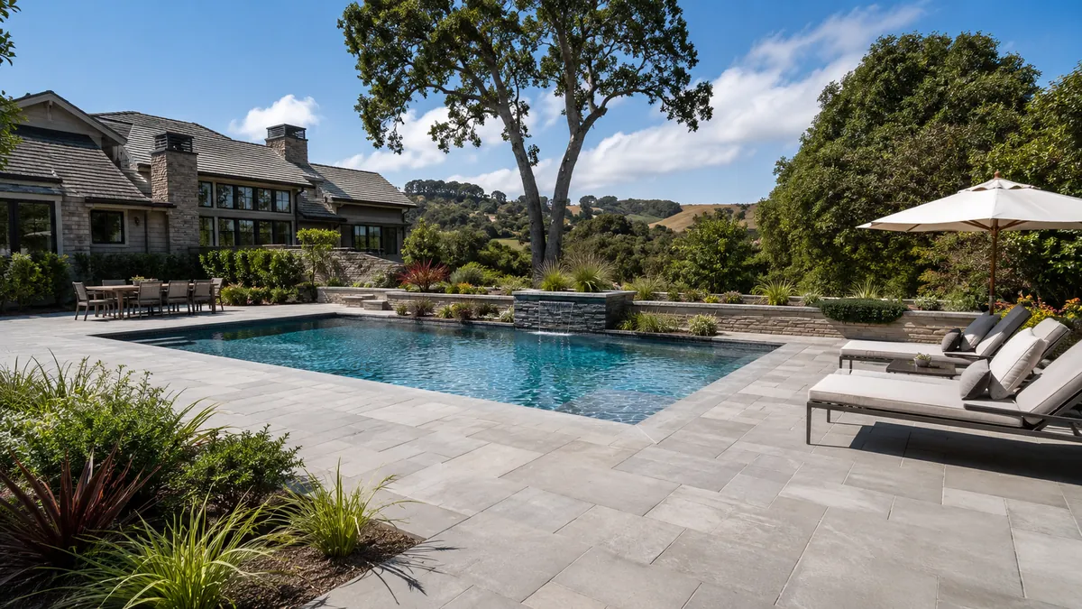 Paver pool deck installation